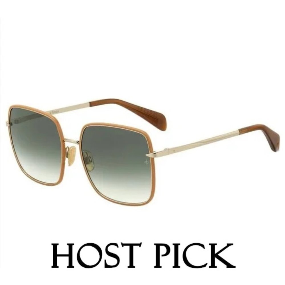 NWOT Rag & Bone brown frame & gold temple w/ greenish smoke lens sunglasses